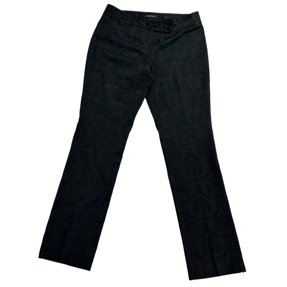 White House Black‎ Market Black Floral Slim Leg Career Holiday Dress Pants 8R